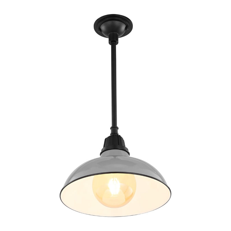 Jasper 12.25" Farmhouse Industrial Indoor/Outdoor Iron LED Pendant