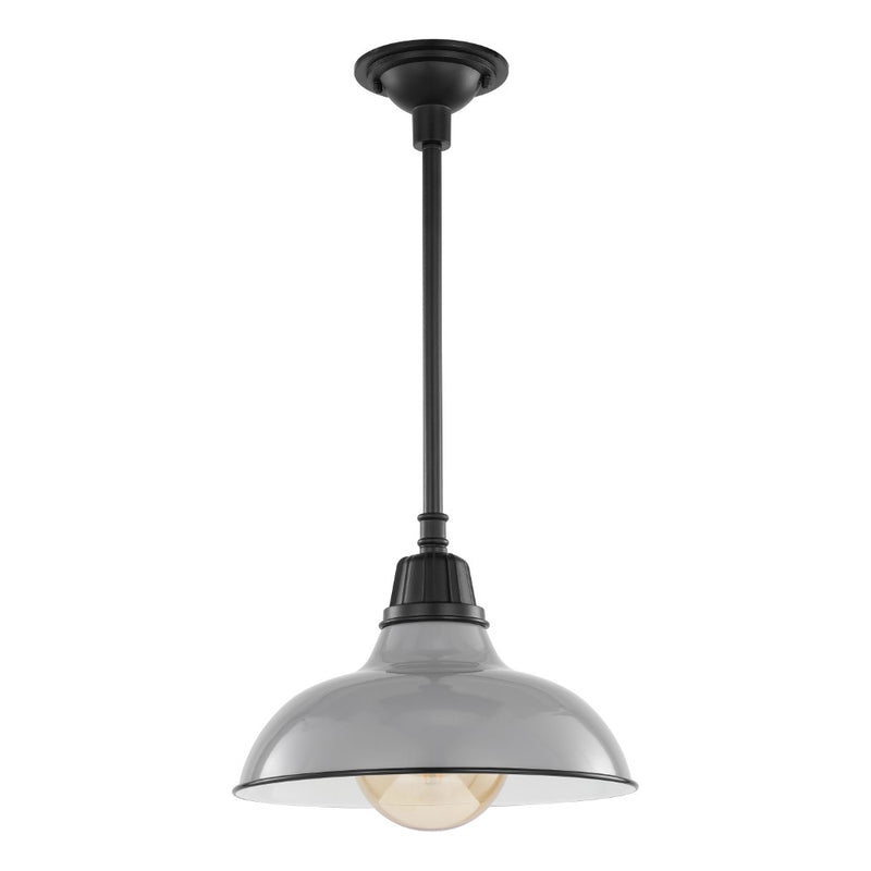 Jasper 12.25" Farmhouse Industrial Indoor/Outdoor Iron LED Pendant