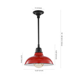 Jasper 12.25" Farmhouse Industrial Indoor/Outdoor Iron LED Pendant