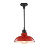 Jasper 12.25" Farmhouse Industrial Indoor/Outdoor Iron LED Pendant
