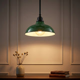 Jasper 12.25" Farmhouse Industrial Indoor/Outdoor Iron LED Pendant Green – AI-ON