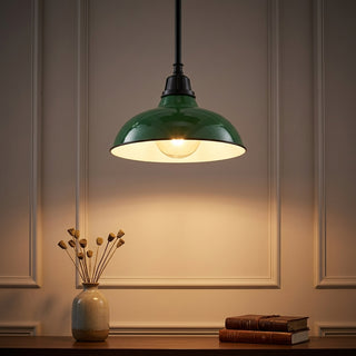Jasper 12.25" Farmhouse Industrial Indoor/Outdoor Iron LED Pendant Green – AI-ON