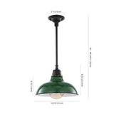 Jasper 12.25" Farmhouse Industrial Indoor/Outdoor Iron LED Pendant