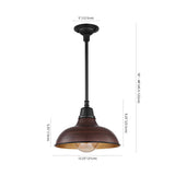 Jasper 12.25" Farmhouse Industrial Indoor/Outdoor Iron LED Pendant