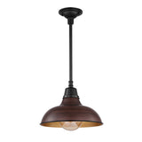 Jasper 12.25" Farmhouse Industrial Indoor/Outdoor Iron LED Pendant