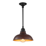 Jasper 12.25" Farmhouse Industrial Indoor/Outdoor Iron LED Pendant