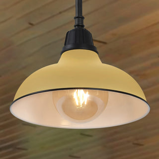 Jasper 12.25" Farmhouse Industrial Indoor/Outdoor Iron LED Pendant