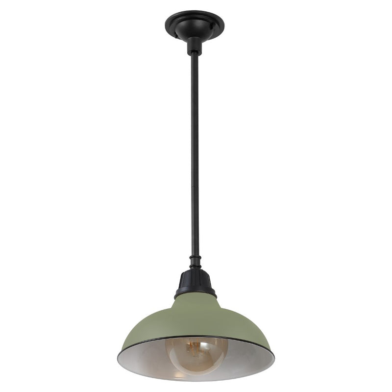 Jasper 12.25" Farmhouse Industrial Indoor/Outdoor Iron LED Pendant