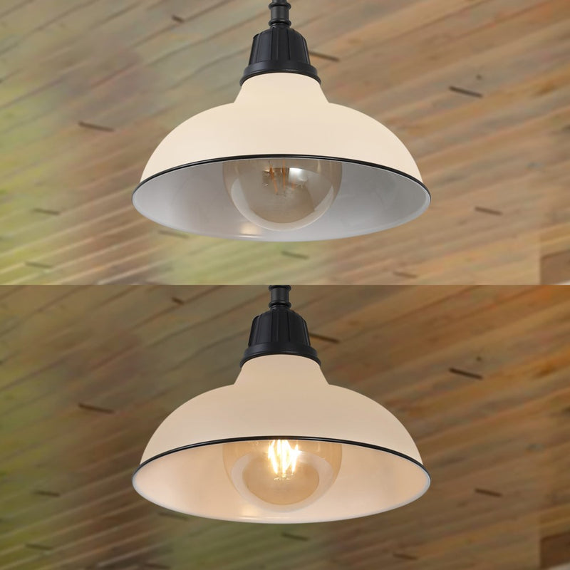 Jasper 12.25" Farmhouse Industrial Indoor/Outdoor Iron LED Pendant
