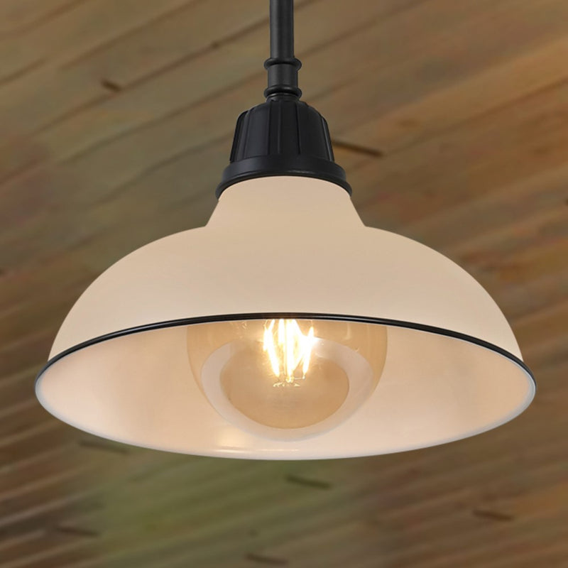 Jasper 12.25" Farmhouse Industrial Indoor/Outdoor Iron LED Pendant
