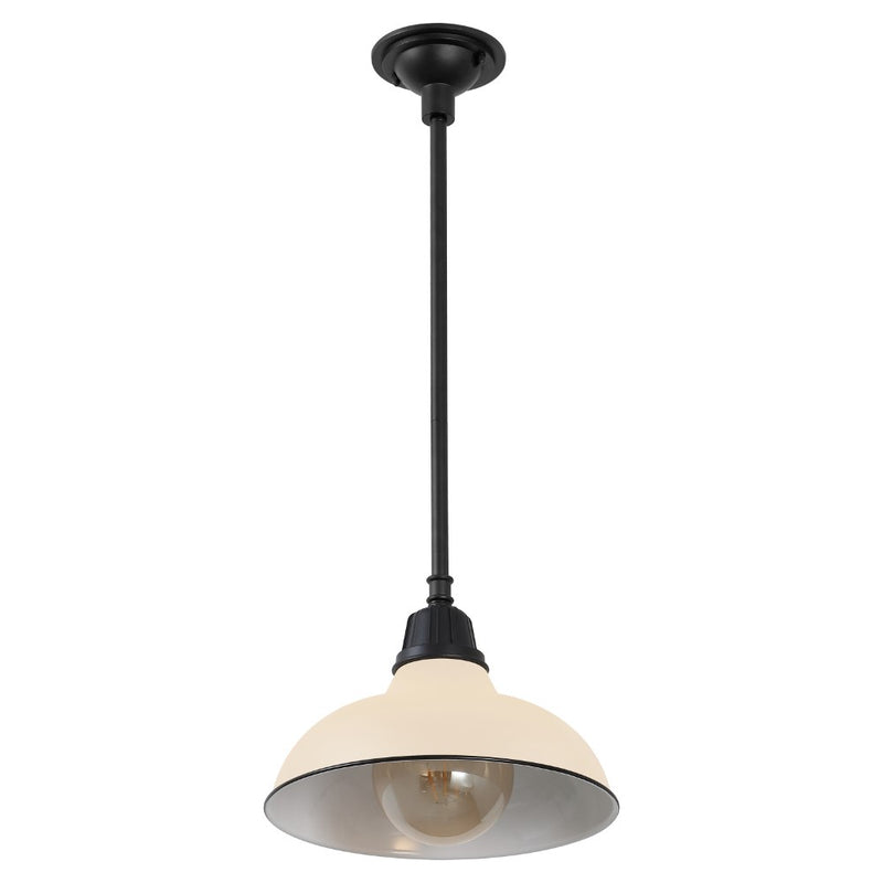 Jasper 12.25" Farmhouse Industrial Indoor/Outdoor Iron LED Pendant
