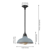 Jasper 12.25" Farmhouse Industrial Indoor/Outdoor Iron LED Pendant