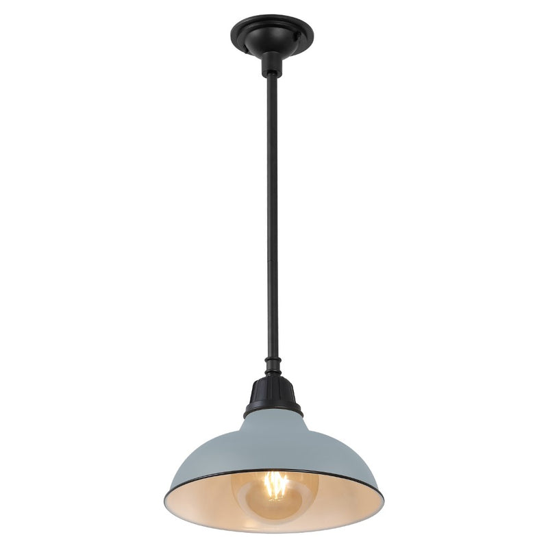 Jasper 12.25" Farmhouse Industrial Indoor/Outdoor Iron LED Pendant