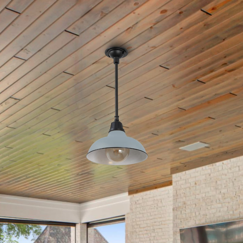 Jasper 12.25" Farmhouse Industrial Indoor/Outdoor Iron LED Pendant