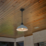 Jasper 12.25" Farmhouse Industrial Indoor/Outdoor Iron LED Pendant