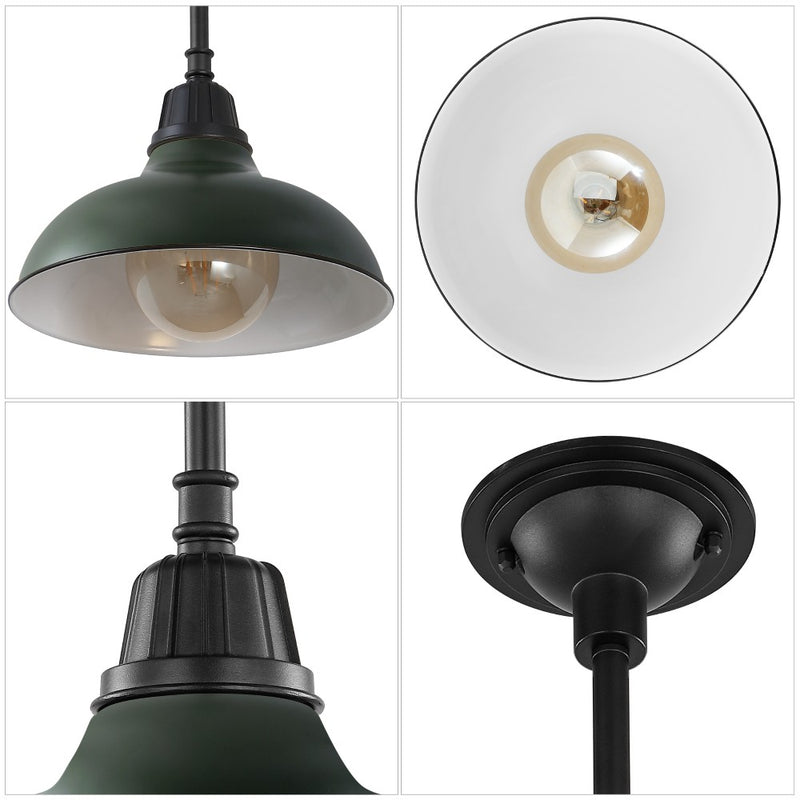 Jasper 12.25" Farmhouse Industrial Indoor/Outdoor Iron LED Pendant