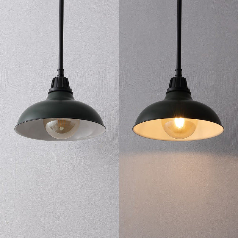 Jasper 12.25" Farmhouse Industrial Indoor/Outdoor Iron LED Pendant