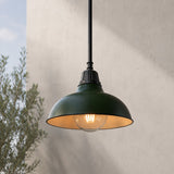 Jasper 12.25" Farmhouse Industrial Indoor/Outdoor Iron LED Pendant