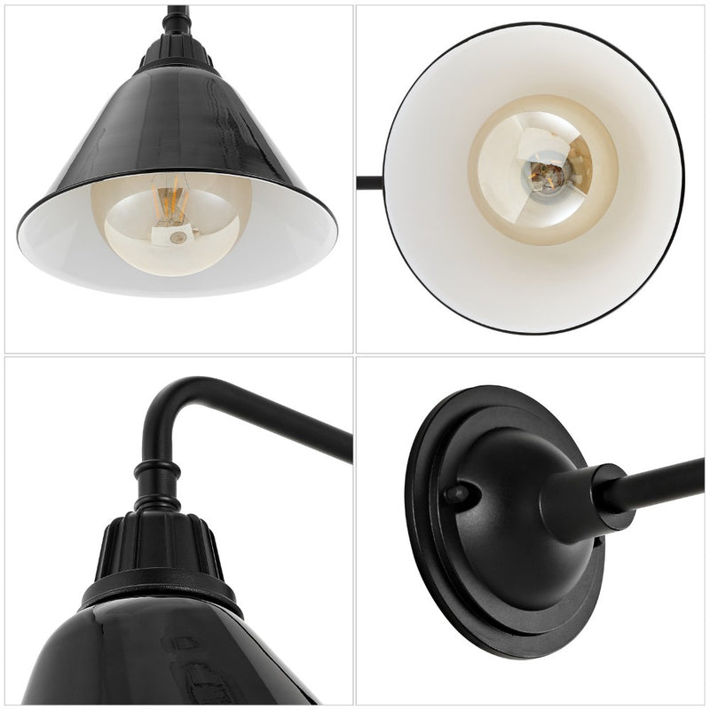 Croydon 9.63"  Farmhouse Industrial Indoor/Outdoor Iron LED Gooseneck Arm Outdoor Sconce - JONATHAN Y