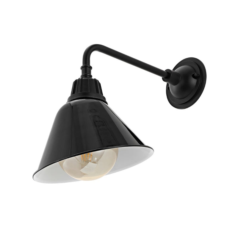 Croydon 9.63"  Farmhouse Industrial Indoor/Outdoor Iron LED Gooseneck Arm Outdoor Sconce - JONATHAN Y
