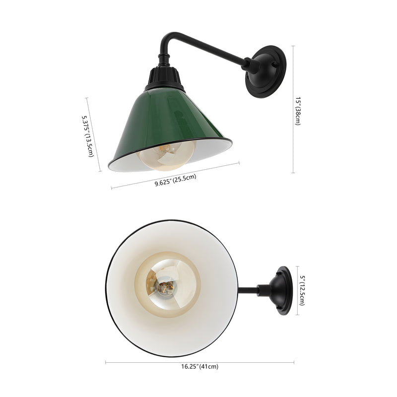 Croydon 9.63"  Farmhouse Industrial Indoor/Outdoor Iron LED Gooseneck Arm Outdoor Sconce