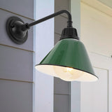 Croydon 9.63"  Farmhouse Industrial Indoor/Outdoor Iron LED Gooseneck Arm Outdoor Sconce