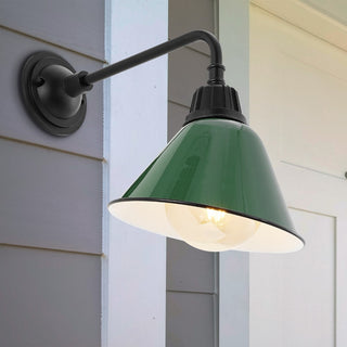 Croydon 9.63"  Farmhouse Industrial Indoor/Outdoor Iron LED Gooseneck Arm Outdoor Sconce