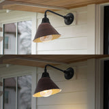 Croydon 9.63"  Farmhouse Industrial Indoor/Outdoor Iron LED Gooseneck Arm Outdoor Sconce