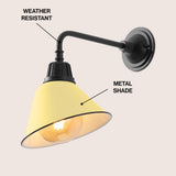 Croydon 9.63"  Farmhouse Industrial Indoor/Outdoor Iron LED Gooseneck Arm Outdoor Sconce