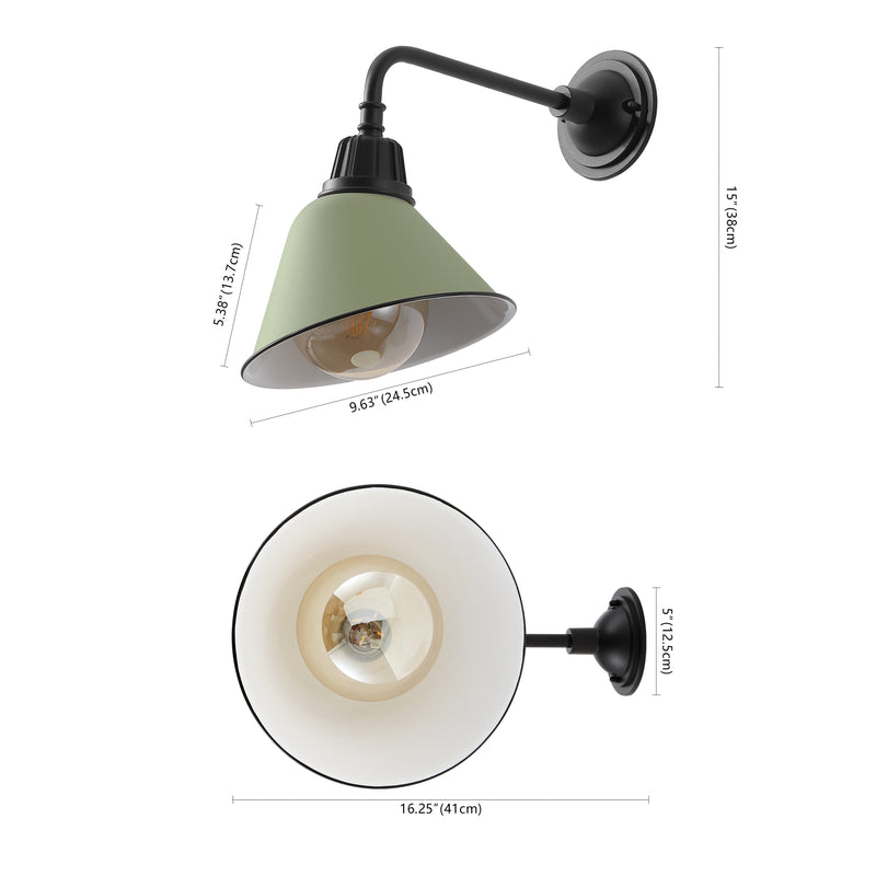 Croydon 9.63"  Farmhouse Industrial Indoor/Outdoor Iron LED Gooseneck Arm Outdoor Sconce