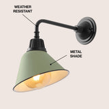 Croydon 9.63"  Farmhouse Industrial Indoor/Outdoor Iron LED Gooseneck Arm Outdoor Sconce