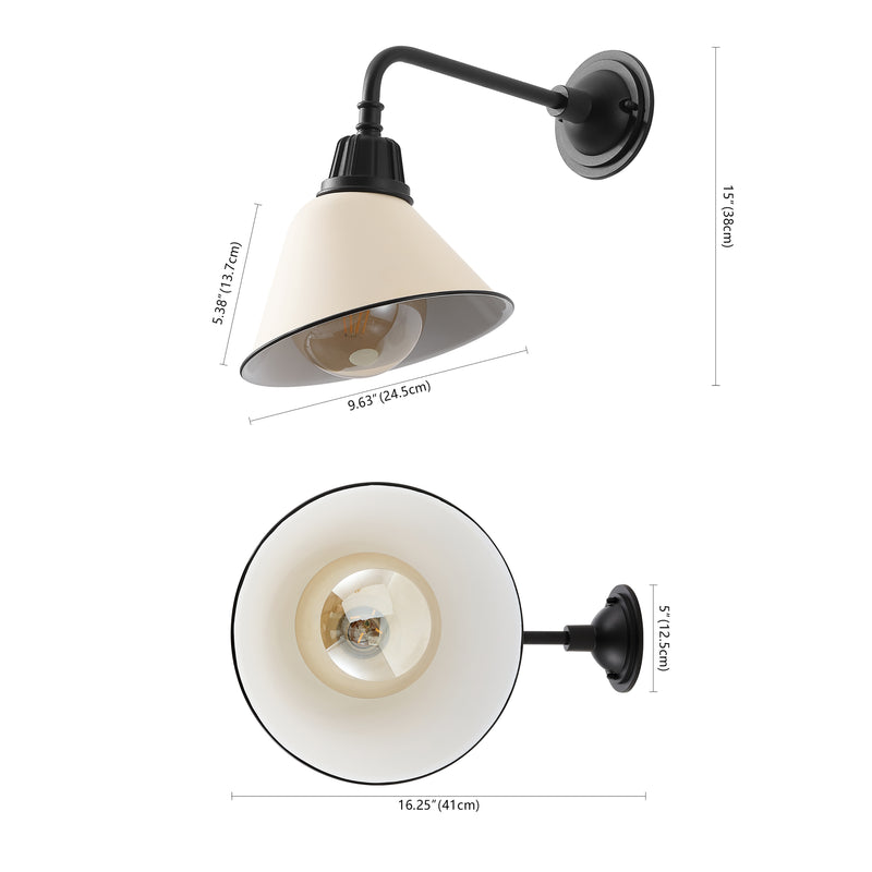 Croydon 9.63"  Farmhouse Industrial Indoor/Outdoor Iron LED Gooseneck Arm Outdoor Sconce