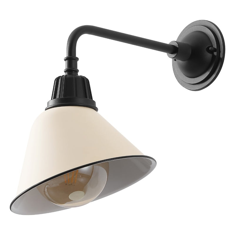 Croydon 9.63"  Farmhouse Industrial Indoor/Outdoor Iron LED Gooseneck Arm Outdoor Sconce