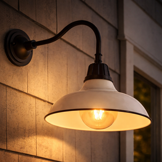 Aurora 12.25" Farmhouse Industrial Indoor/Outdoor Iron LED Gooseneck Arm Outdoor Sconce