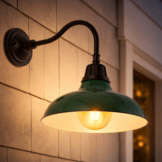 Aurora 12.25" Farmhouse Industrial Indoor/Outdoor Iron LED Gooseneck Arm Outdoor Sconce