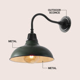 Aurora 12.25" Farmhouse Industrial Indoor/Outdoor Iron LED Gooseneck Arm Outdoor Sconce