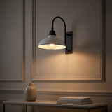 Stanley 12.25" Farmhouse Industrial Indoor/Outdoor Iron LED Gooseneck Arm Outdoor Sconce White – AI-ON