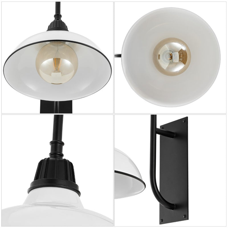Stanley 12.25" Farmhouse Industrial Indoor/Outdoor Iron LED Gooseneck Arm Outdoor Sconce