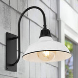 Stanley 12.25" Farmhouse Industrial Indoor/Outdoor Iron LED Gooseneck Arm Outdoor Sconce
