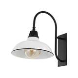 Stanley 12.25" Farmhouse Industrial Indoor/Outdoor Iron LED Gooseneck Arm Outdoor Sconce