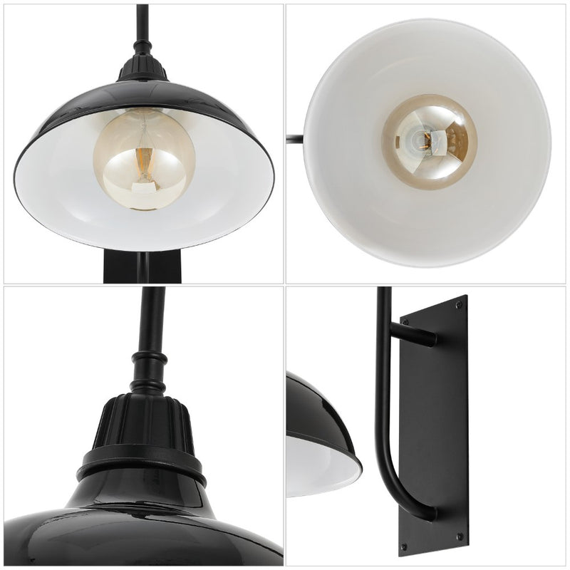 Stanley 12.25" Farmhouse Industrial Indoor/Outdoor Iron LED Gooseneck Arm Outdoor Sconce
