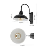 Stanley 12.25" Farmhouse Industrial Indoor/Outdoor Iron LED Gooseneck Arm Outdoor Sconce