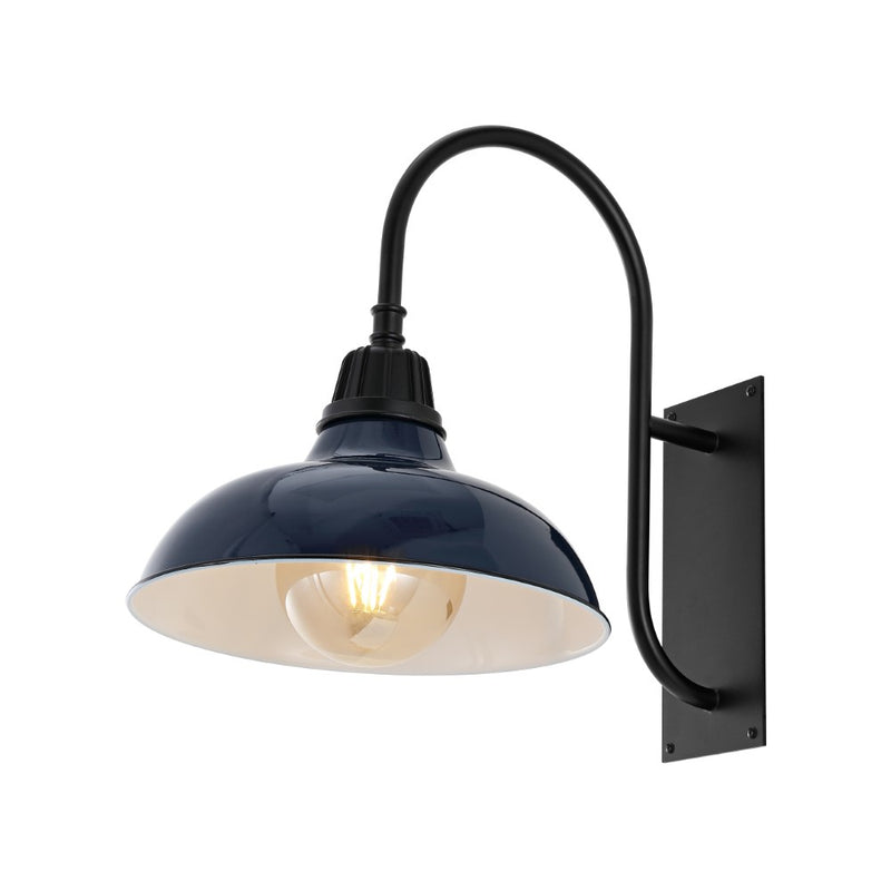 Stanley 12.25" Farmhouse Industrial Indoor/Outdoor Iron LED Gooseneck Arm Outdoor Sconce