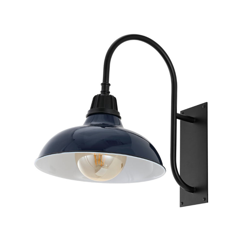 Stanley 12.25" Farmhouse Industrial Indoor/Outdoor Iron LED Gooseneck Arm Outdoor Sconce