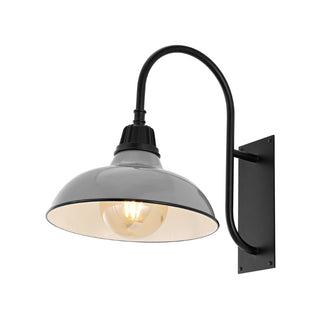 Stanley 12.25" Farmhouse Industrial Indoor/Outdoor Iron LED Gooseneck Arm Outdoor Sconce - JONATHAN Y