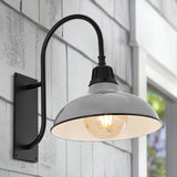Stanley 12.25" Farmhouse Industrial Indoor/Outdoor Iron LED Gooseneck Arm Outdoor Sconce