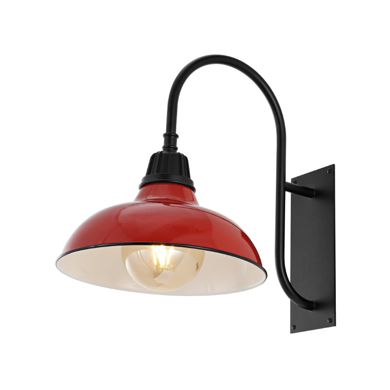 Stanley 12.25" Farmhouse Industrial Indoor/Outdoor Iron LED Gooseneck Arm Outdoor Sconce