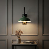 Stanley 12.25" Farmhouse Industrial Indoor/Outdoor Iron LED Gooseneck Arm Outdoor Sconce Green – AI-ON
