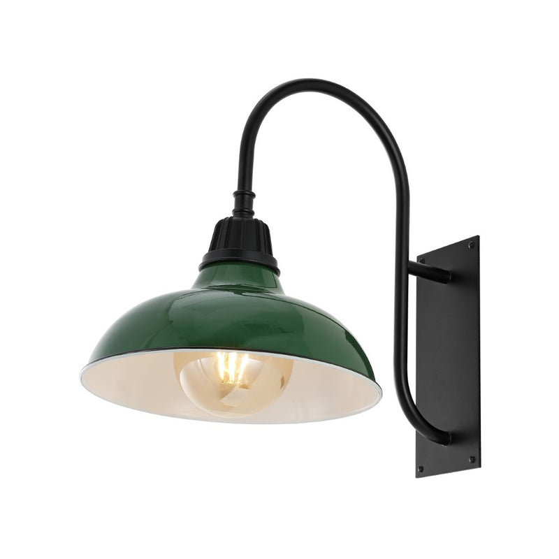 Stanley 12.25" Farmhouse Industrial Indoor/Outdoor Iron LED Gooseneck Arm Outdoor Sconce