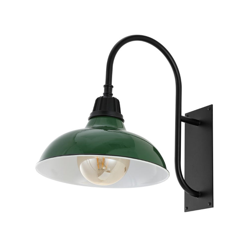 Stanley 12.25" Farmhouse Industrial Indoor/Outdoor Iron LED Gooseneck Arm Outdoor Sconce